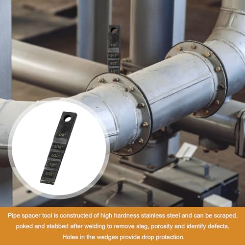 2130 Small Pipe Spacer Wedge Stepped Gauge, 3/4\" x 4\" Step Gauge Pipe Wedge Fit for Spacing Welding Alignment, Welding Wedge with Lanyard Hole, Pipefitter Tools 2 PCS