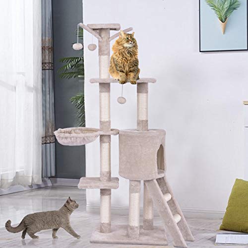 Árbol para gatos Tangkula 56 pulgadas multi-niveles miniatura 3