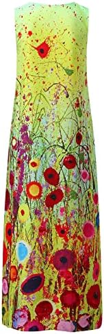 Sommerkleid Damen – Ärmelloses Maxikleid Mit Schmetterlings-Blumendruck, V-Ausschnitt, Taschen – Boho-Strandkleid In Größen S-5XL