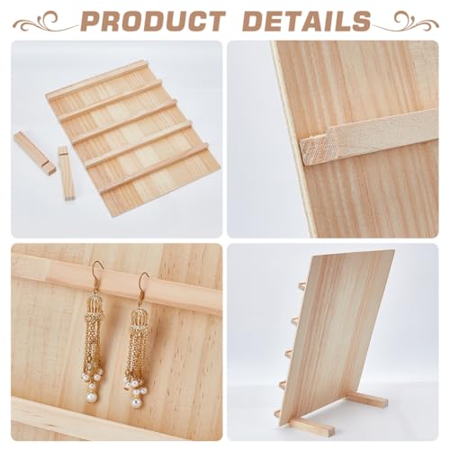 Présentoir à bijoux avec fentes amovibles pour cartes et boucles d'oreilles