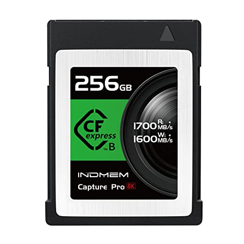 INDMEM CFexpress Carte mémoire type B 256 Go CFexpress 1700 Mo/s lecture 1600 Mo/s Prise en charge de l'écriture 8 K RAW et vidéo conçue pour le cinéma et les photographes professionnels Cover