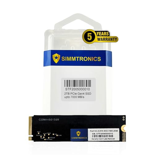 Simmtronics 2tb Pcie 4.0 Nvme M.2 Ssd  Up To 7400mbs  Professional Grade 800 ...