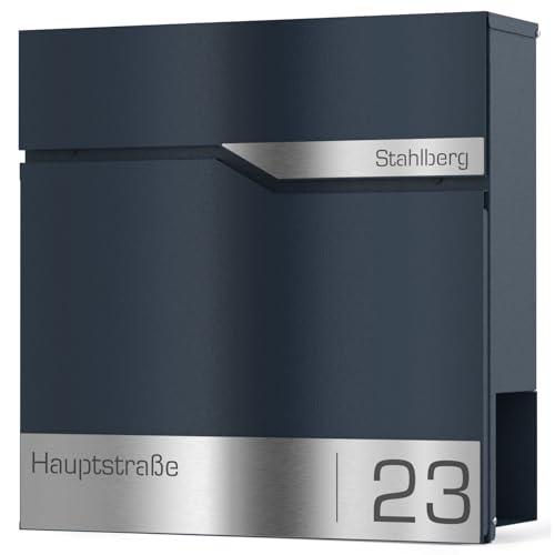 Graviers Design Briefkasten mit Zeitungsfach in Anthrazit RAL 7016 -...