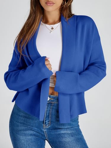 Image of Saodimallsu Womens Cropped Cardigan Open Front Shawl 2026 Fall Trendy Long Sleeve Sweater Jacket