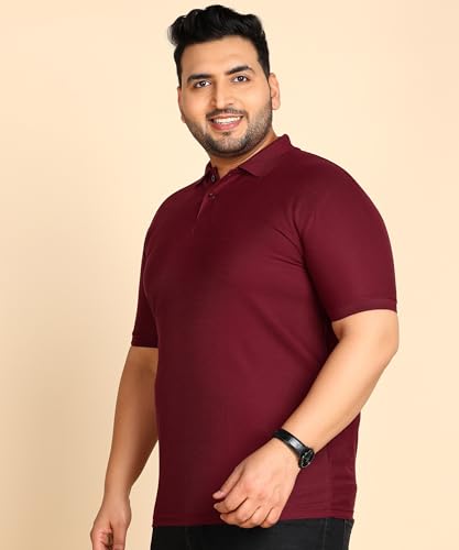 Image of INKKR Plus Size Solid Men's Polo Neck T-Shirt