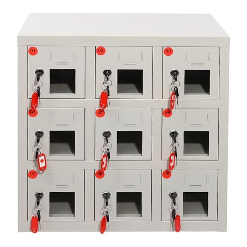 MuChaIOAK Cell Phone Locker, 7 Slot Cellphone Charging Station 110V Cellphone Charging Cabinet with 20 Keys for Schools Hotels and Offices Cabinet Size 6 * 6In (7-Slot)