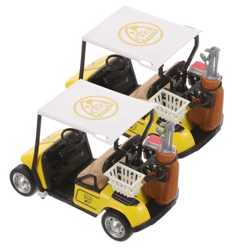 UPKOCH Gelber Golfwagen Modell 2er Set