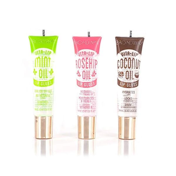 Broadway-Vita-Lip-Clear-Lip-Gloss-047oz14ml-3PCS-Mint-Coconut-Rosehip-Oil Broadway Vita-Lip Clear Lip Gloss (3PCS - Mint & Coconut & Rosehip Oil)