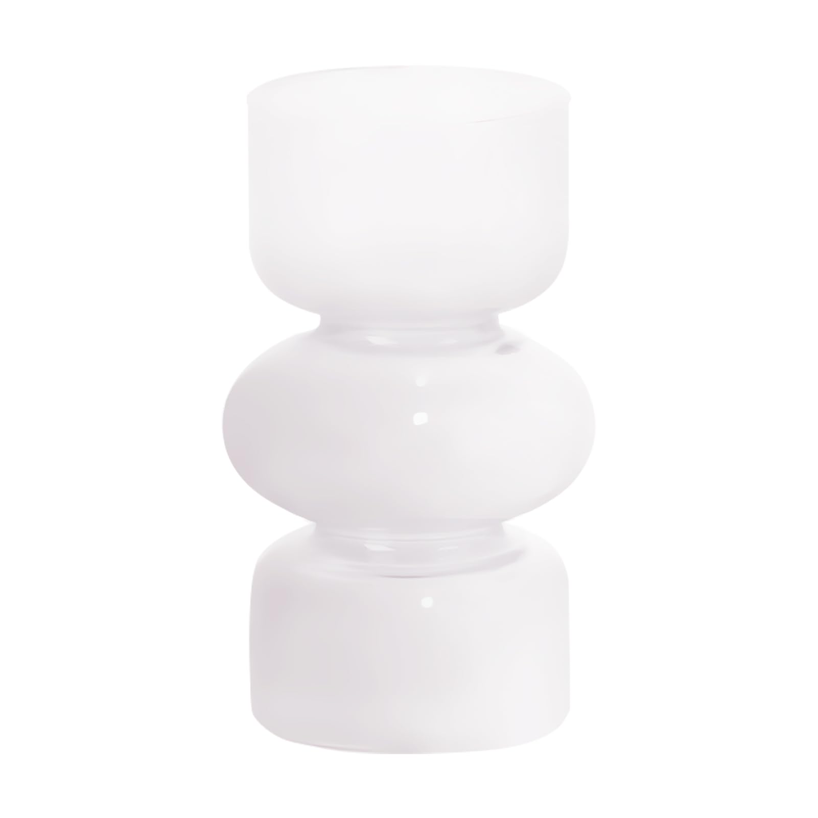 BEIJIALY Glass Hydroponic Flower Vase, Colored Vase for Flower, Geometric Glass Floral Vase, Modern Propagation Vase, Decorative Vases for Home Office Décor(White)