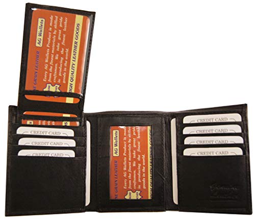 Ag Wallets Mens Leather Multi Credit Card Classic Style Removable Id Trifold #TOP17