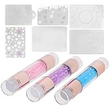 CALLARON Nagelstempel 3 Stück Silikon Stamping Tool Bunt für Damen Maniküre Nagelkunst Stencil Schutzkappe Verschiedene Größen Nail Art Zubehör Zufällige Farbe