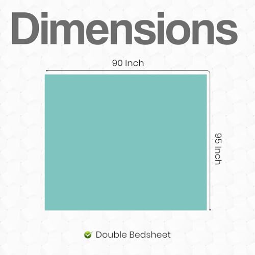 Image of FRESH FROM LOOM Microfiber Solid Plain Queen Size Bedsheet Set - Anti Fade, 240 TC bedsheets with 2 Pillow Covers Included (Size- 90 x 95 inch|Aqua| Solid)