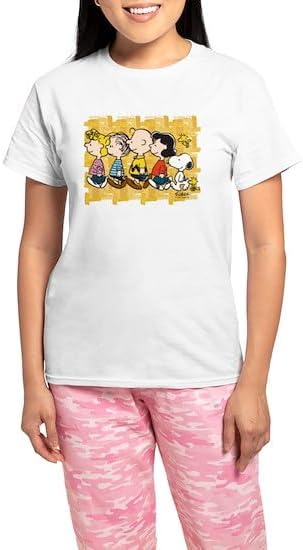 CafePress Custom Personalized Peanuts Walking Personalized Dark Women's Pajama S Women's Novelty Cotton Pajama Set, Comfortable PJ Sleepwear