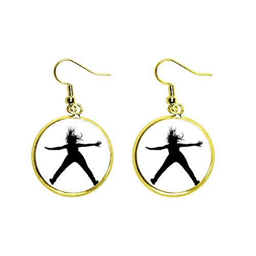Pendientes de educación física y deportes de salto un regalo de joyería único