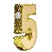 Gold Foil Number 5 Pinata for 5th Birthday Party Decorations, Centerpieces, Anniversary Celebrations (Small, 15.5 x 10.5 x 3 in)