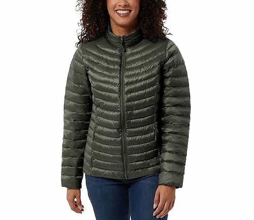 32 Degrees Womens Midweight Down Jacket (Green, L), Large