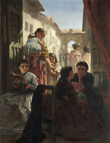 Pintura mural decorativa Edwin Longsden Long en lienzo vintage de 60x90cm para cuadros de pared