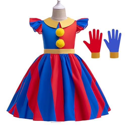 Disfraz infantil de payaso rojo para niña miniatura 2