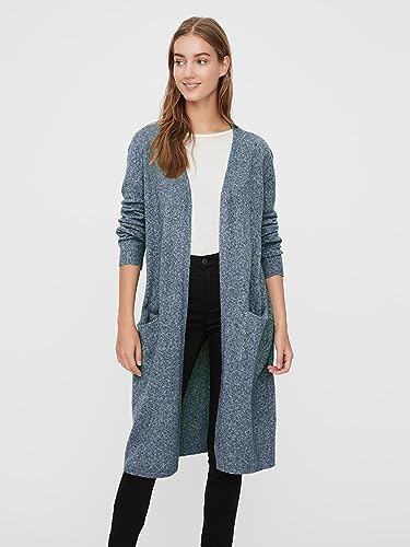 VERO MODA Damen VMDOFFY LS Long Open Cardigan GA NO, Navy Blazer/Melange, XXL – Ansicht 2