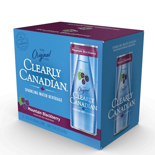 Clearly Canadian Mountain Blackberry Cans Sparkling Water, 24-Pack (Regular & Zero) – Assorted Flavors & Variety Packs – Refreshingly Pure and Naturally Flavored Carbonated Drink