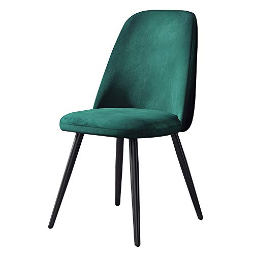 Bseack Ergonomics Bedroom Chair Iron Leg Accent Side Chair Flannel Fabric Light