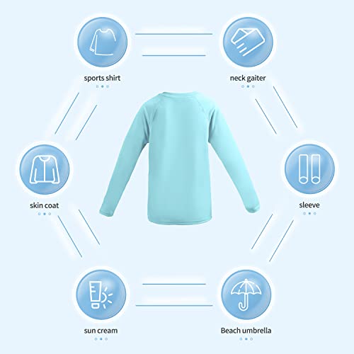 Boys Upf 50+ Long Sleeve Sport Sun Protective Rash Guard Swim Athletic Shirt Outdoor Running #TOP3