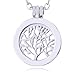 Produktbild Morella Damen SMALL Coin 23 mm Halskette Edelstahl 70 cm Lebensbaum Silber mit Schmuckbeutel