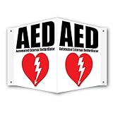 AED Sign 3D Projecting Location Inside AED Signs For Workplace or Wall