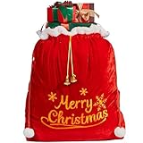 JOYIN regalo Bag 31 'x 27', Santa Sack con cordero para el cordón para Navidad. Dar decoración, decoración de regalos de vacaciones, regalos gigantes envueltos