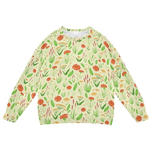 Wudan Vibrant Flowers Little Boys Sweatshirts Hoodies Long Sleeve Tops Clothing Shirts