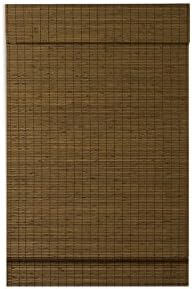 Radiance, Cordless Window Shades for a Standard Size Window Width, Maple, Cape Cod Flatweave Bamboo Roman Shade with Valance, 23 Inch Width x 64 Inch Length (2216200E)