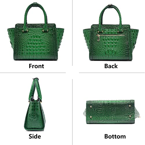 Chinllo Classy Crocodile Pattern Top-Handle Bag Roomy Satchel Shoulder Bag With Detachable Long Strap #TOP6