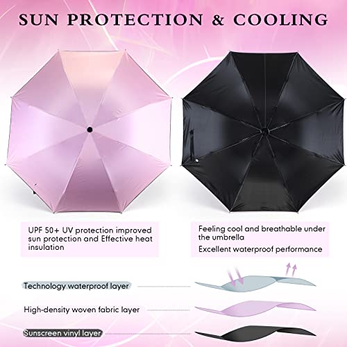 12 Pcs Compact Umbrella Travel Umbrella Windproof Ultraviolet Umbrellas For Rain And Sun Automatic Folding Umbrella 8 Ribs For Women Men, Auto Open And Close Waterproof Portable Dual Purpose, 6 Colors #TOP2