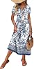Vestido de verano para mujer, fluido, casual, corte A, midi, para playa y vacaciones, con bolsillos, tallas S-2XL 8