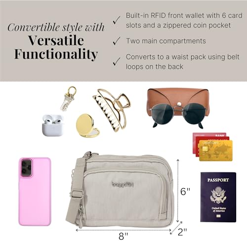 Image of Baggallini Triple Zip with Front Wallet /Trifecta RFID Wallet Crossbody