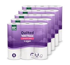 by Amazon Toilet Roll, 3-ply Quilted, Velvety Soft, 45 Rolls (5 Packs of 9), 200 Sheets per Roll, FSC Certified
