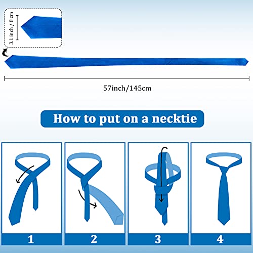Image of Syhood 6 /12 /24 Pcs Men Ties Set Solid Satin Pure Color Business Formal Necktie Tie 57 inch for Men Occasion Wedding
