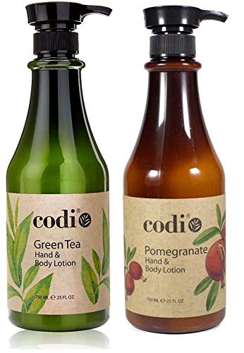 Codi Hand and Body Lotion Green Tea and Pomegranate 25 oz/ 750 ml (Kit of 2)