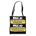 School Bus Monitor Rules Tote Bag