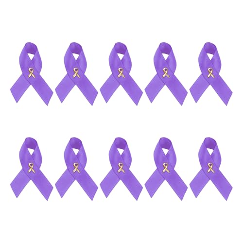 Image of 1 /2 /5 /10 /25 /50 /100pcs Satin Awareness Ribbon Pins (Pick your color), for Cancer & Disease Awareness, Bulk Quantities for Fundraising, Events, Gift Giving