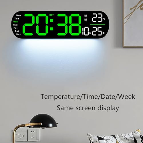 Reloj despertador digital LED con alarma vibratoria e intermitente multilingüe 4
