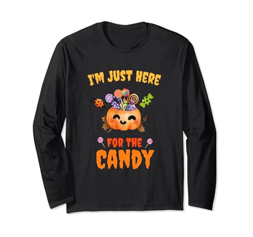 Cute I'm Just Here For The Candy. Funny sweets Halloween Manga Larga