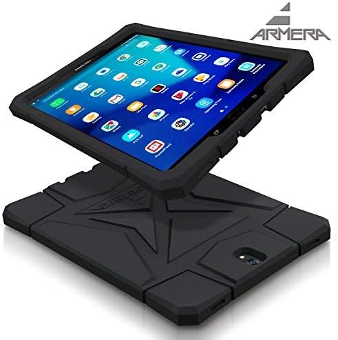 Armera Samsung Galaxy Tab S3 9.7 Case (SM-T820), High Impact Resistant Slim Heavy Duty Anti Slip Light Weight Kids Friendly Shockproof Protective Rugged Silicone Cover (Diamond - Black)