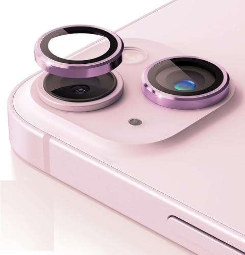 Image of Skinomi Camera Lens Protector Compatible with iPhone 13 [Anti-Scratch] Premium Tempered Glass Film Aluminum Alloy Lens Ring Cover, Pink
