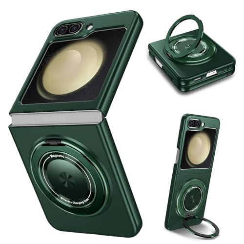 Coque Samsung Z Flip 5 évite les chutes avec anneau de support vert