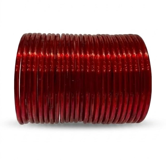 plain Shining Glass bangles Set For Women And Girls pack of 24 (Size 2.4,2.6,2.8,2.10,And 2.12 Avaiables)-image-39