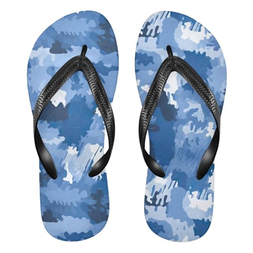 RunningBear Camo Blue Trendy Womens Flip Flops Sandals Comfortable Thong Sandals