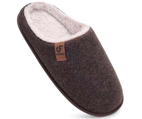 COFACE Womens Memory Foam House Slippers Ladies Warm Slip On Bedroom Shoes With Arch Support, Indoor Outdoor Rubber Sole - Main Image