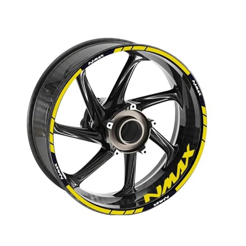 に適合するヤマハ N-MAX 125 155 NMAX125 NMAX155 用 オートバイ反射ホイールリムステッカー ハブステッカー デカール リムステッカーセット バイク用ホイールハブステッカー デカール(カラー3)