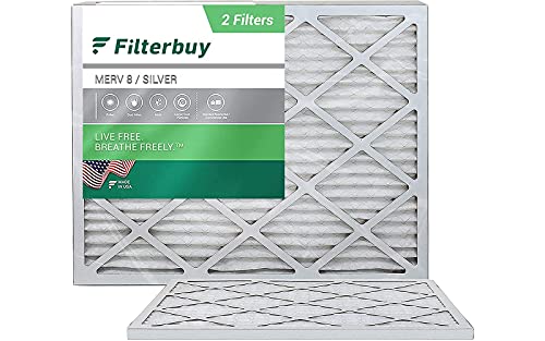 Flash Deals - 80% OFF Filterbuy 15x20x1 Air Filter MERV 8, Pleated HVAC AC Furnace Filters (2-Pack, Silver)